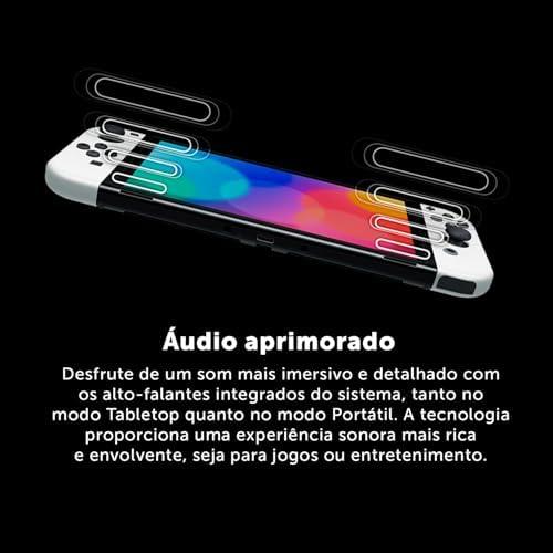 Nintendo, Console Jogo, Switch OLED Branco, Jogo Digital Mario Kart 8 Deluxe, 3 Meses de Assinatura Nintendo Switch Online