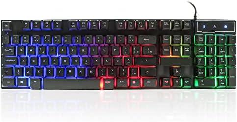 Teclado Gamer Semi Mecânico Multimídia Led Rgb Qwerty Antighosting Usb para Pc Notebook Xbox Series XS Ps4 Ps5