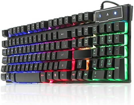 Teclado Gamer Semi Mecânico Multimídia Led Rgb Qwerty Antighosting Usb para Pc Notebook Xbox Series XS Ps4 Ps5