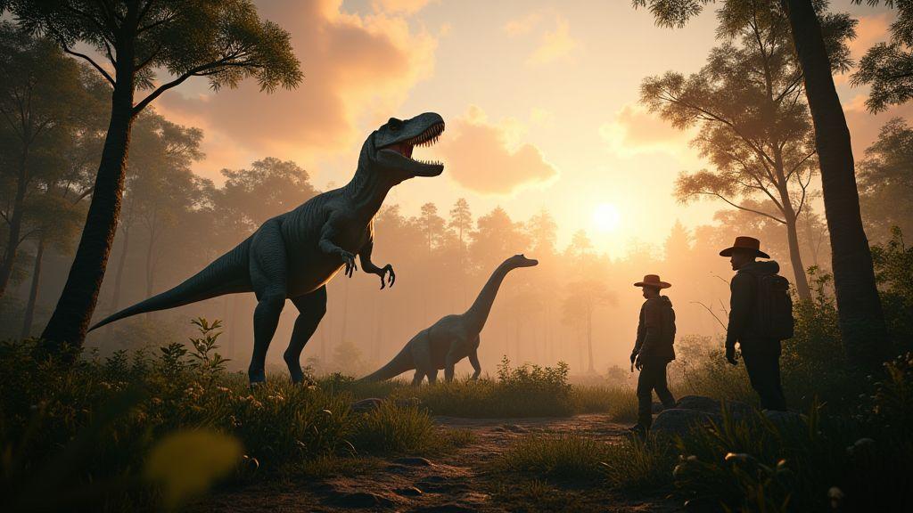 Mundo aberto com dinossauros e exploração em Ark 2
