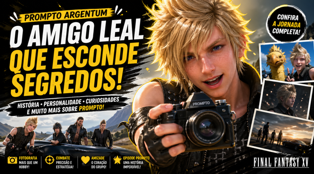 Tudo sobre o personagem Prompto Argentum (Final Fantasy XV)