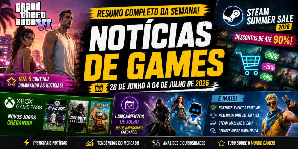 notícias de games da semana 28 de junho a 4 de julho de 2026